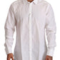 Dolce & Gabbana White Cotton Slim Fit Men MARTINI Shirt