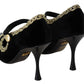 Dolce & Gabbana Elegant Gold-Embroidered Black Velvet Pumps