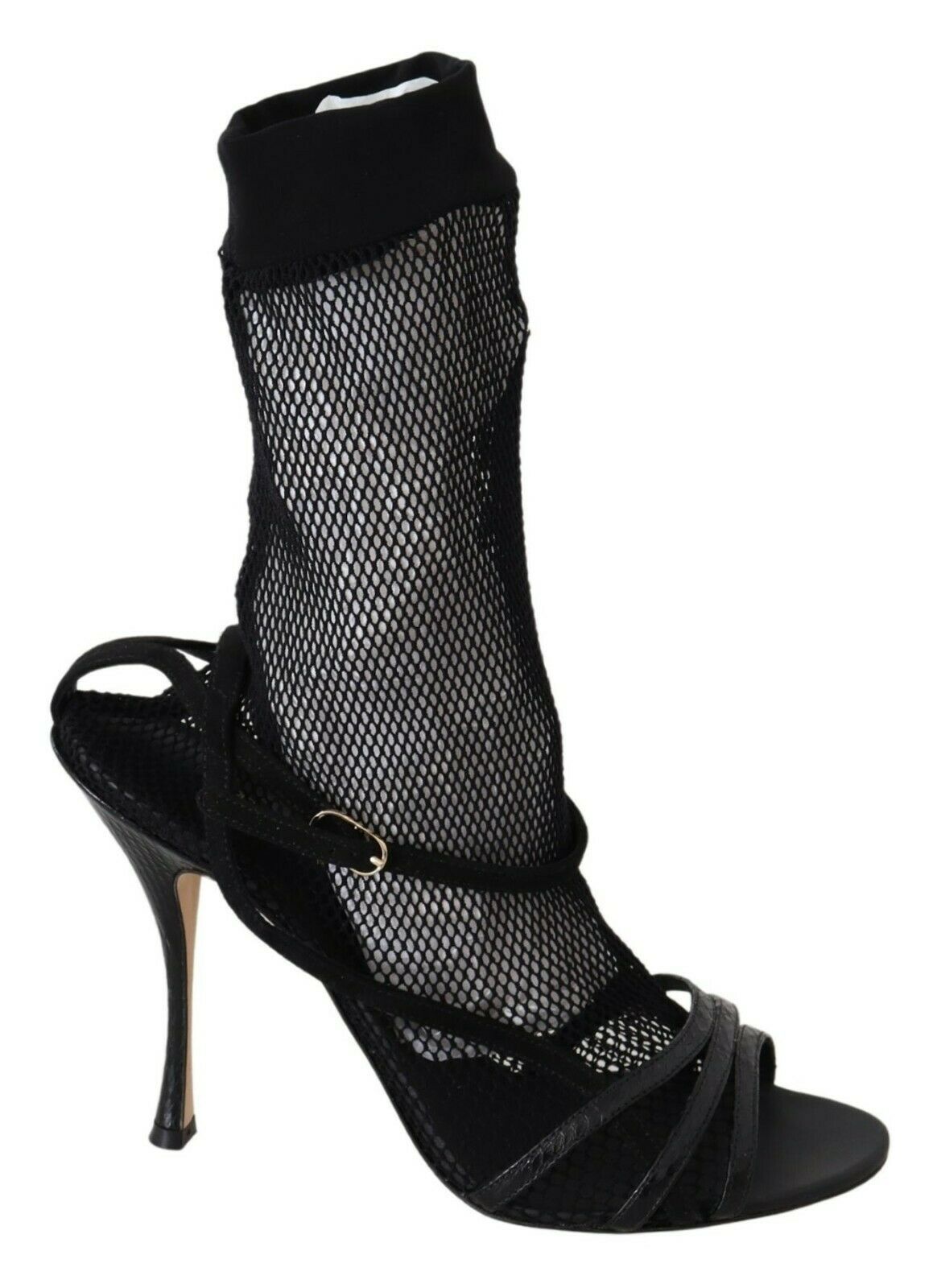 Dolce & Gabbana Chic Black Mesh Stiletto Sandals