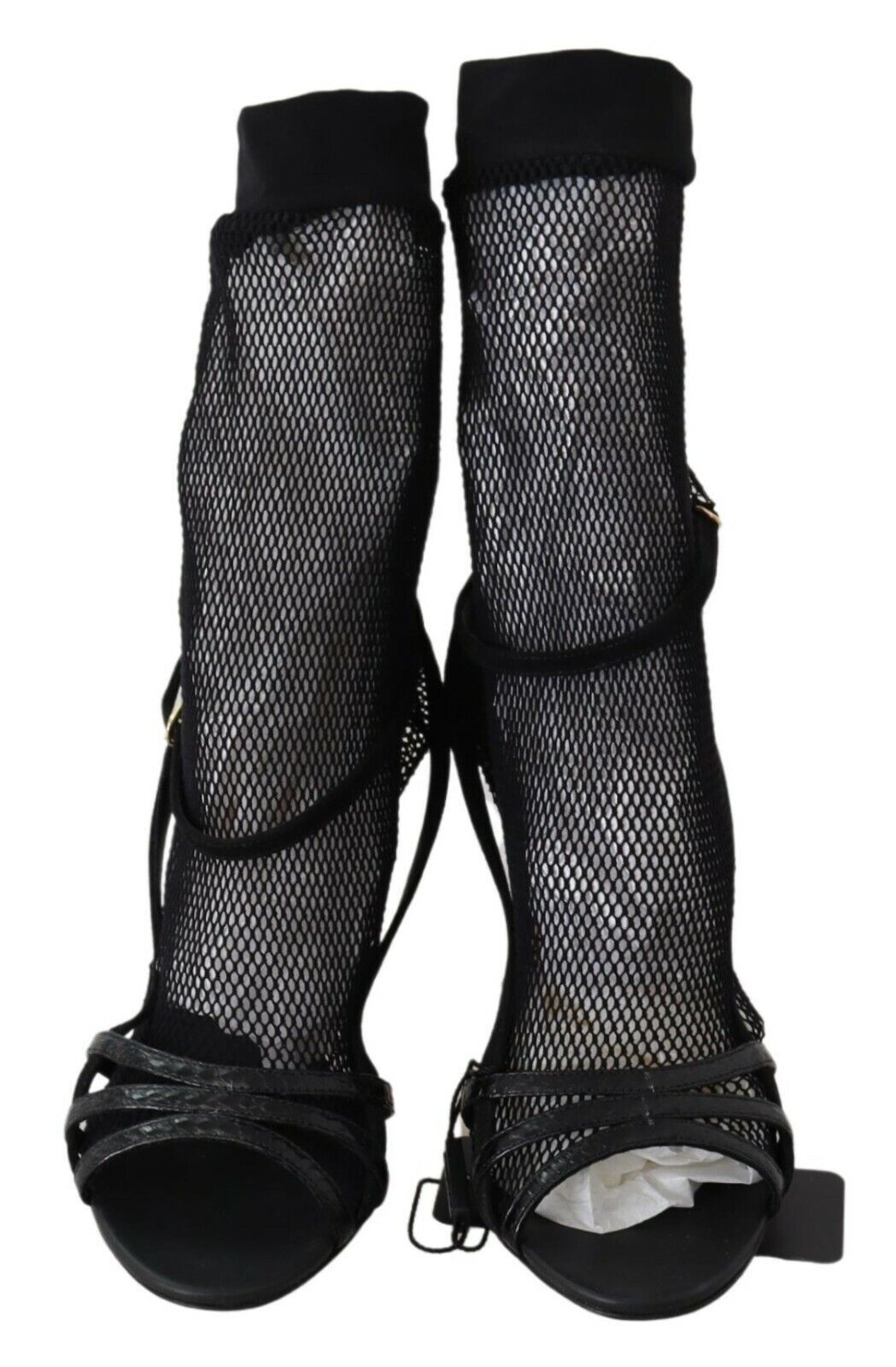 Dolce & Gabbana Chic Black Mesh Stiletto Sandals