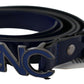 Costume National Blue Leather Logo Skinny Fashion  Belt