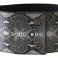 Ermanno Scervino Black Wide Leather Snakeskin Design Waist Belt