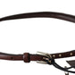 Ermanno Scervino Brown Leather Studded Slim Buckle Waist  Belt