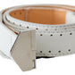 GF Ferre Elegant White Leather Fashion Belt