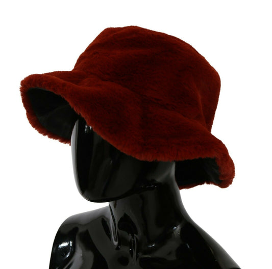 Dolce & Gabbana Elegant Red Bucket Cap with Logo Detailing