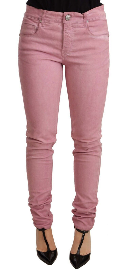 Acht Elegant Slim Fit Pink Denim Jeans