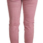 Acht Pink Cotton Slim Fit Women Denim Skinny Pants
