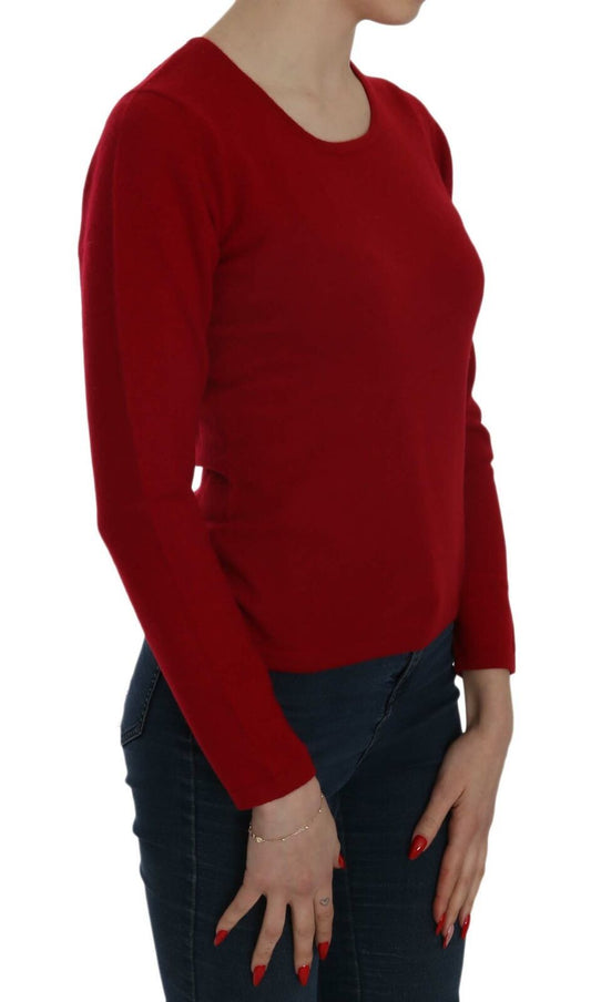 MILA SCHÖN Red Round Neck Pullover Cashmere Sweater