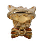 Dolce & Gabbana Beige Dog Pet Branded Accessory Gold Brass Resin Ring