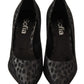 Sofia Elegant Black Leopard Print Leather Heels