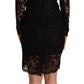 Dolce & Gabbana Black Lace Long Sleeves Knee Length Dress