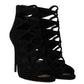 Dolce & Gabbana Black Suede Ankle Strap Sandals Boots Shoes