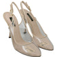 Dolce & Gabbana Slingback PVC Beige Clear High Heels Shoes