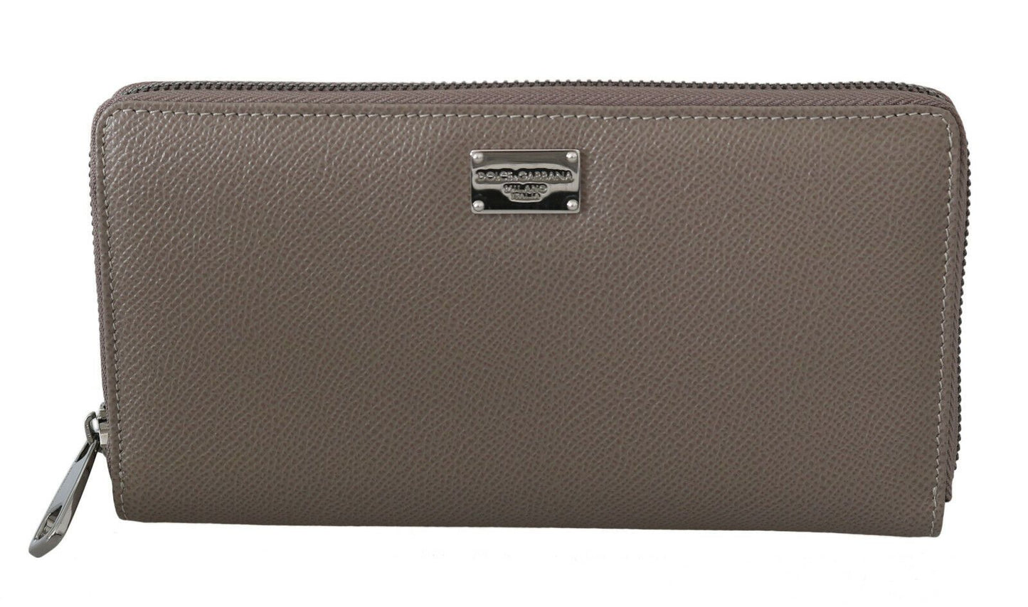 Dolce & Gabbana Beige Continental Zip Leather Wallet