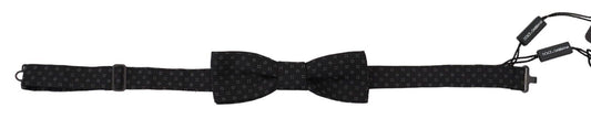 Dolce & Gabbana Exclusive Silk Patterned Black Bow Tie