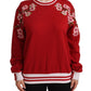 Dolce & Gabbana Red Cotton Crewneck #DGlove Pullover Sweater
