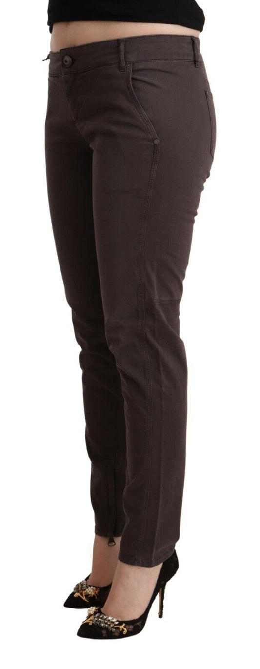 Ermanno Scervino Chic Brown Low Waist Skinny Pants