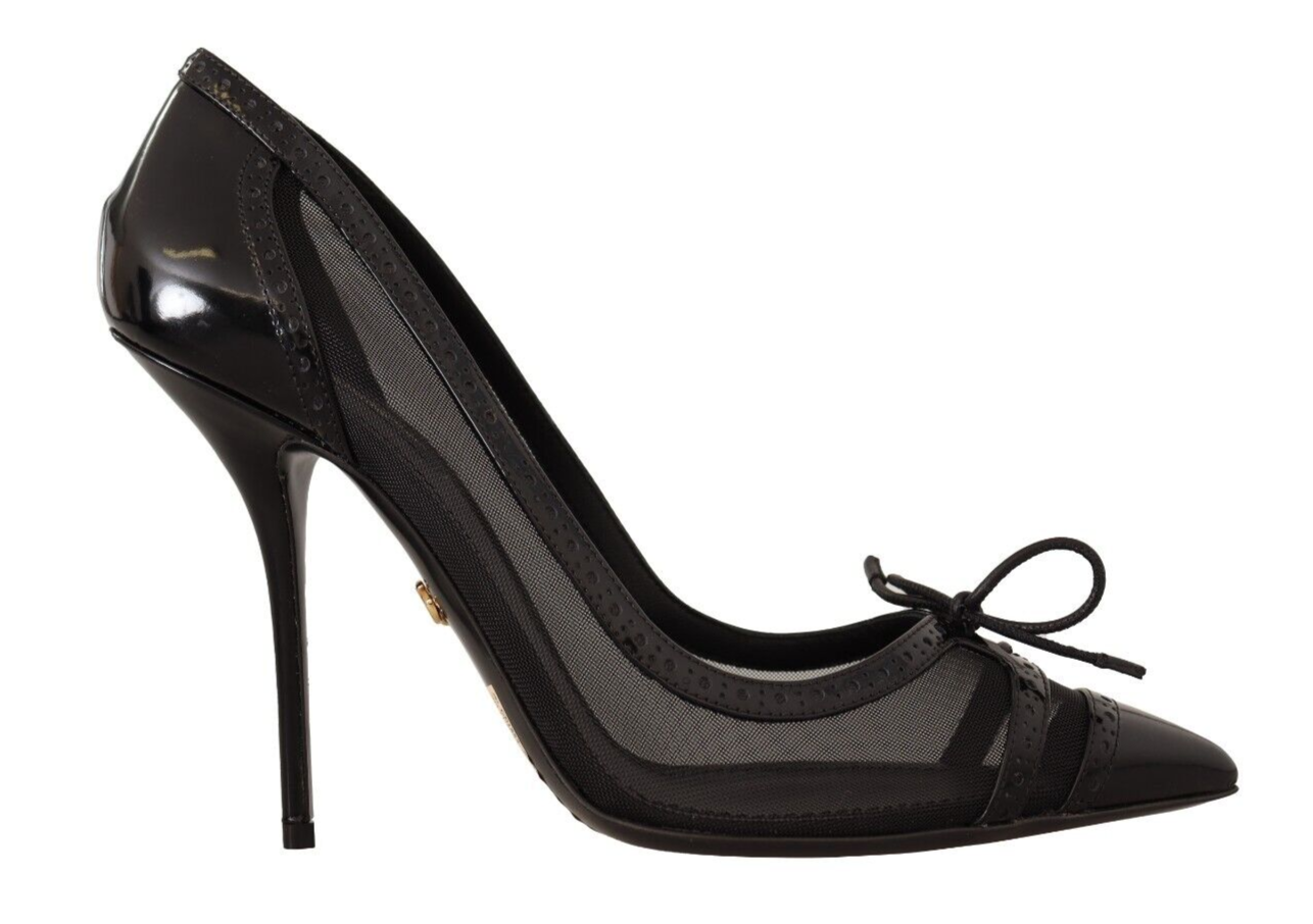 Dolce & Gabbana Elegant Black Mesh Stiletto Pumps