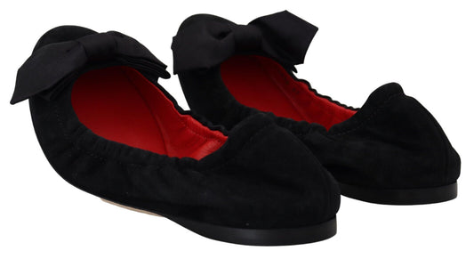 Dolce & Gabbana Elegant Black Suede Ballet Flats