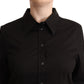 Dolce & Gabbana Elegant Black Cotton Blend Collared Top
