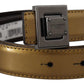 Dolce & Gabbana Gold Square Buckle Leather Belt