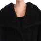 Dolce & Gabbana Black Mohair Fur Cape Trench Coat Jacket