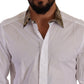 Dolce & Gabbana White GOLD Cotton Jacquard Long Sleeves Shirt