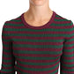 Dolce & Gabbana Multicolor Striped Crew Neck Pullover Sweater