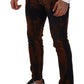 Dolce & Gabbana Black Brown Tie Dye Cotton Skinny Denim Jeans