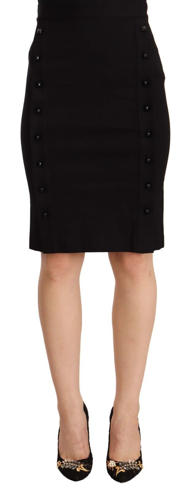 GF Ferre Chic High-Waisted Pencil Skirt in Black