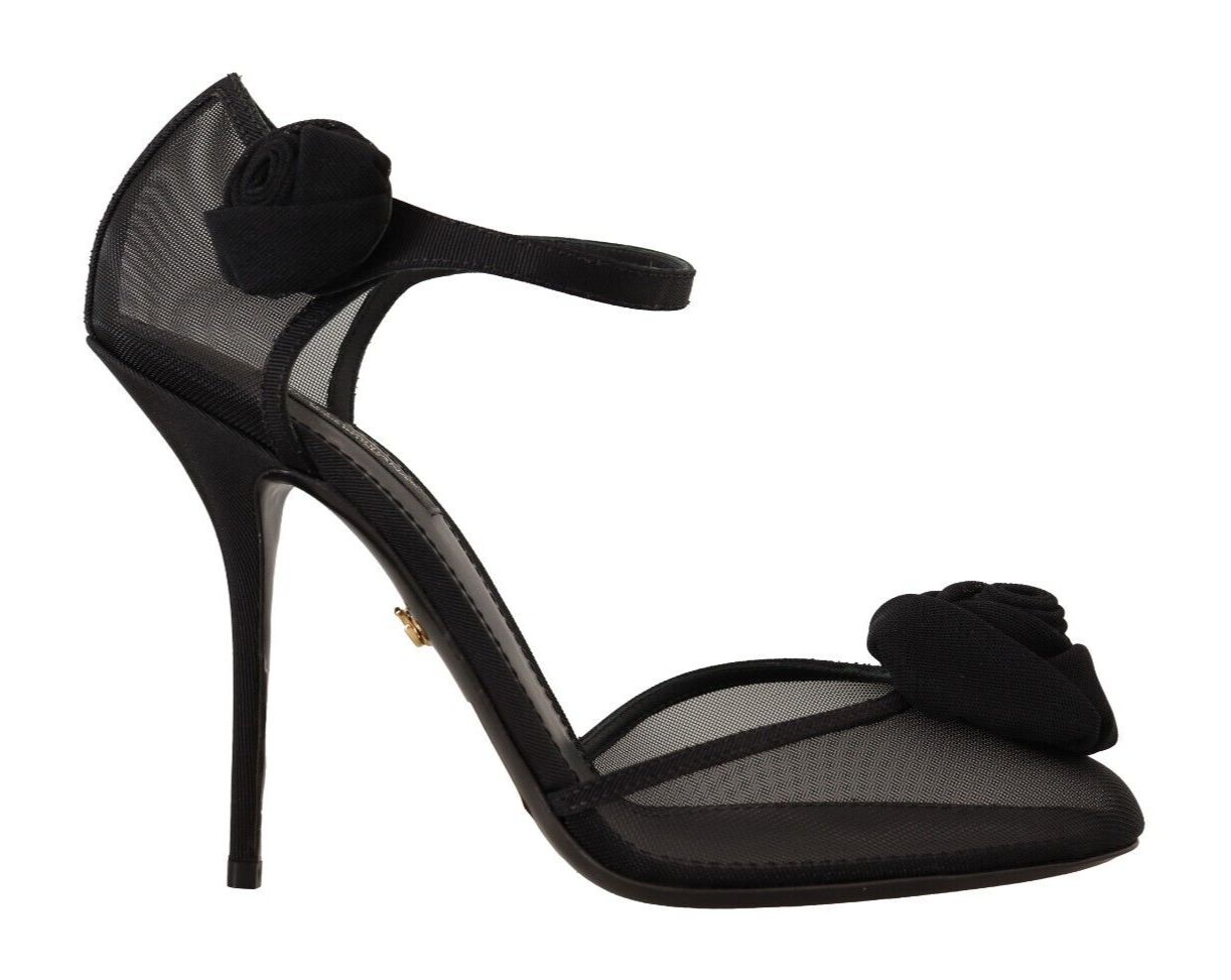 Dolce & Gabbana Elegant Black Mesh Heels Pumps