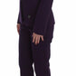 BENCIVENGA Purple Striped Stretch Coat Blazer Pants Suit