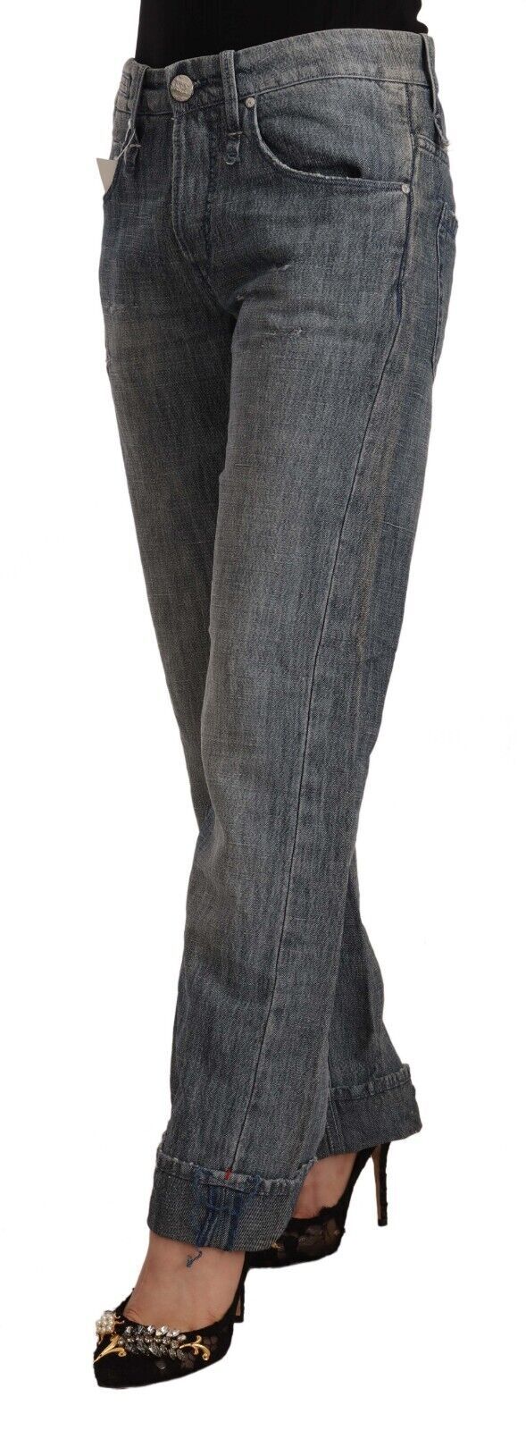Acht Chic Gray Washed Straight Cut Jeans