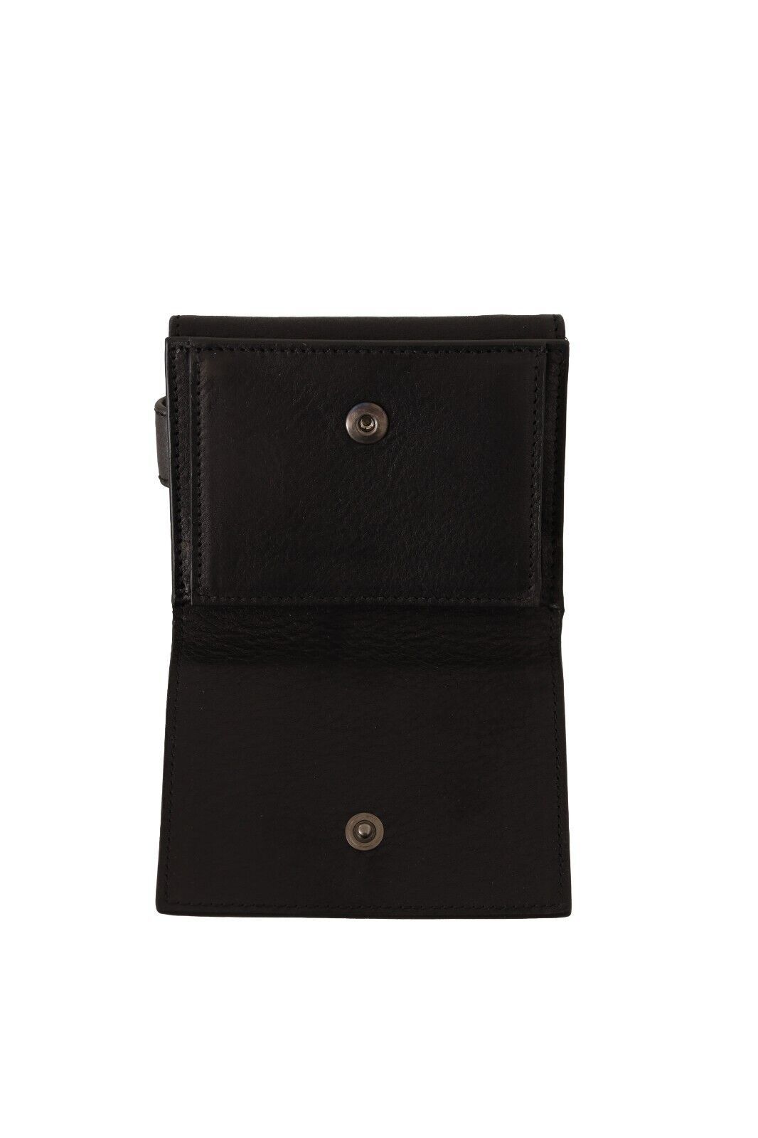 Dolce & Gabbana Elegant Black Leather Trifold Multi Kit