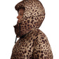 Dolce & Gabbana Brown Long Leopard Print Quilted Down Jacket