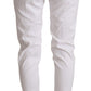 Jacob Cohen Chic White Mid Waist Skinny Cropped Pants