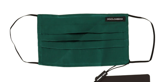 Dolce & Gabbana Emerald Silk Pleated Face Mask