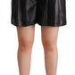 Dolce & Gabbana Elegant Black Leather High Waist Shorts