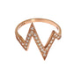 Nialaya Pink Gold 925 Silver Womens Clear Ring