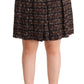 Dolce & Gabbana Chic Brown A-line Pleated Mini Skirt