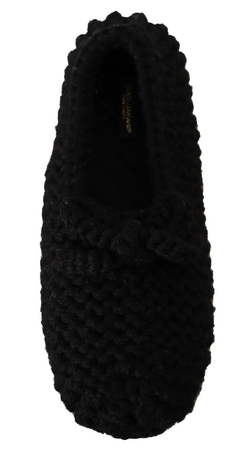 Dolce & Gabbana Elegant Black Wool Knit Ballet Flats