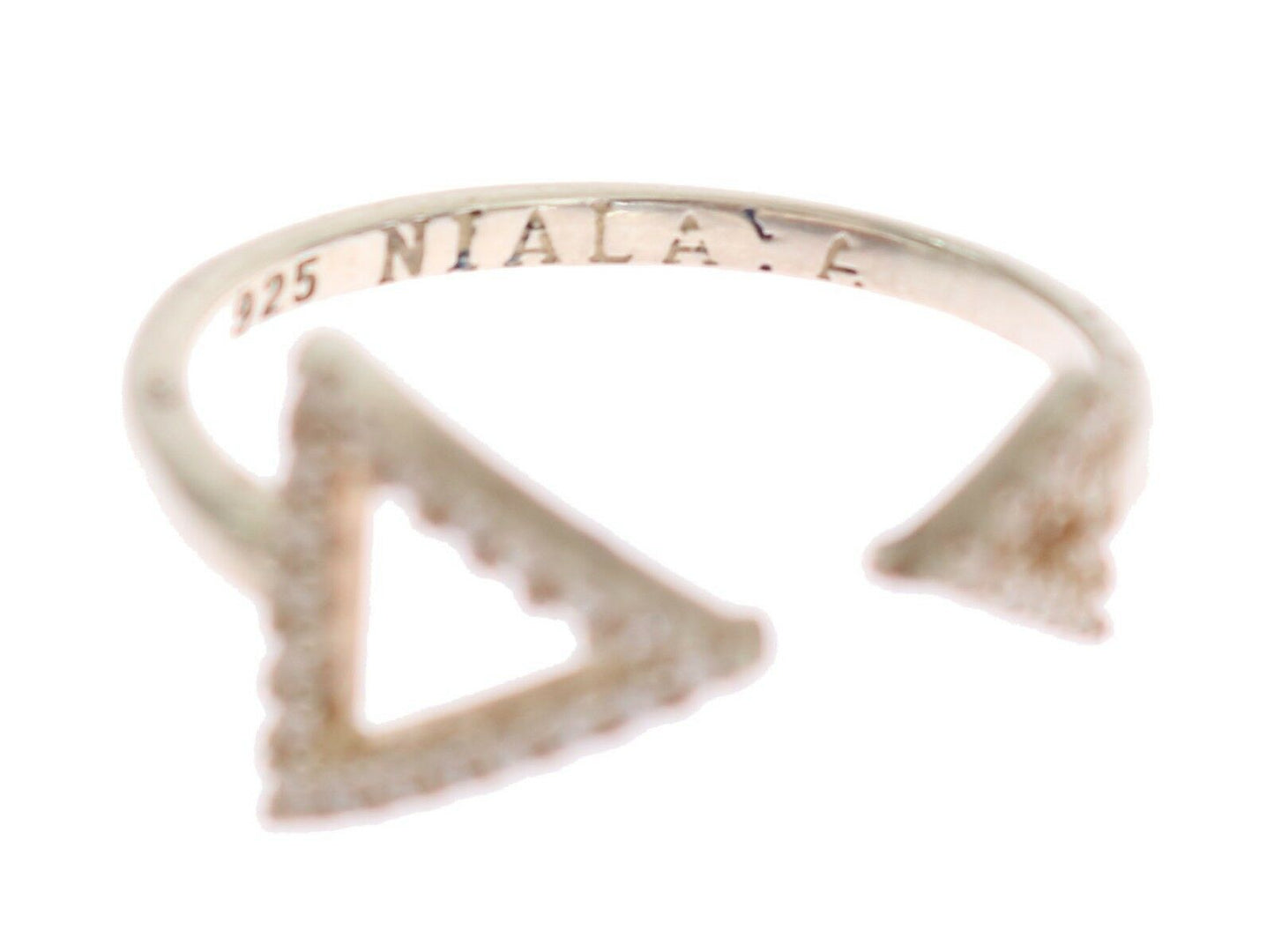 Nialaya Silver Clear CZ Arrow 925 Silver Ring
