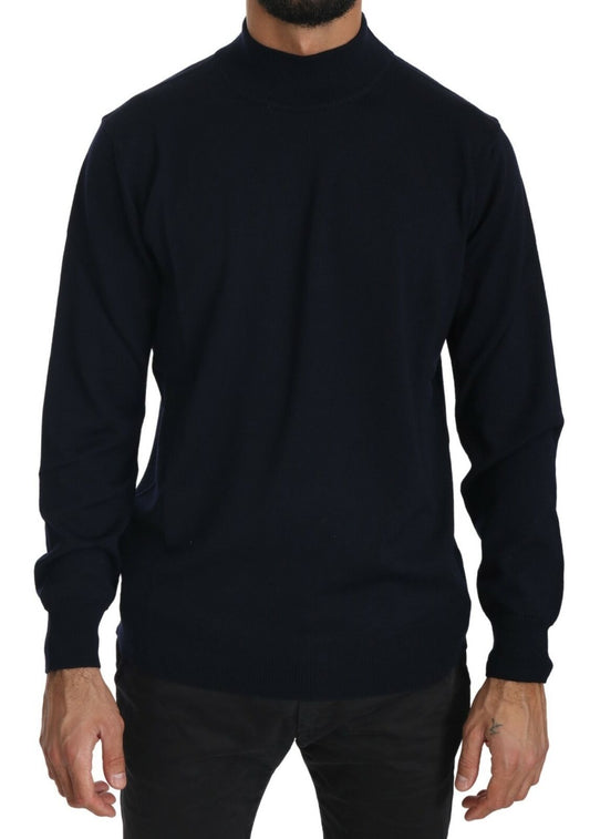 MILA SCHÖN Dark Blue Crewneck Pullover 100% Wool Sweater
