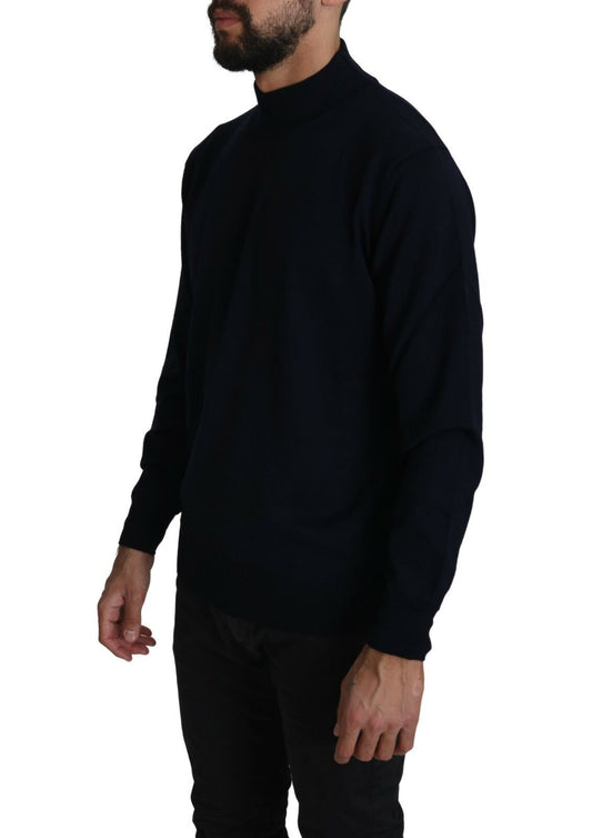MILA SCHÖN Dark Blue Crewneck Pullover 100% Wool Sweater