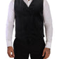 Dolce & Gabbana Gray Velvet Cotton Slim Fit Waistcoat Vest