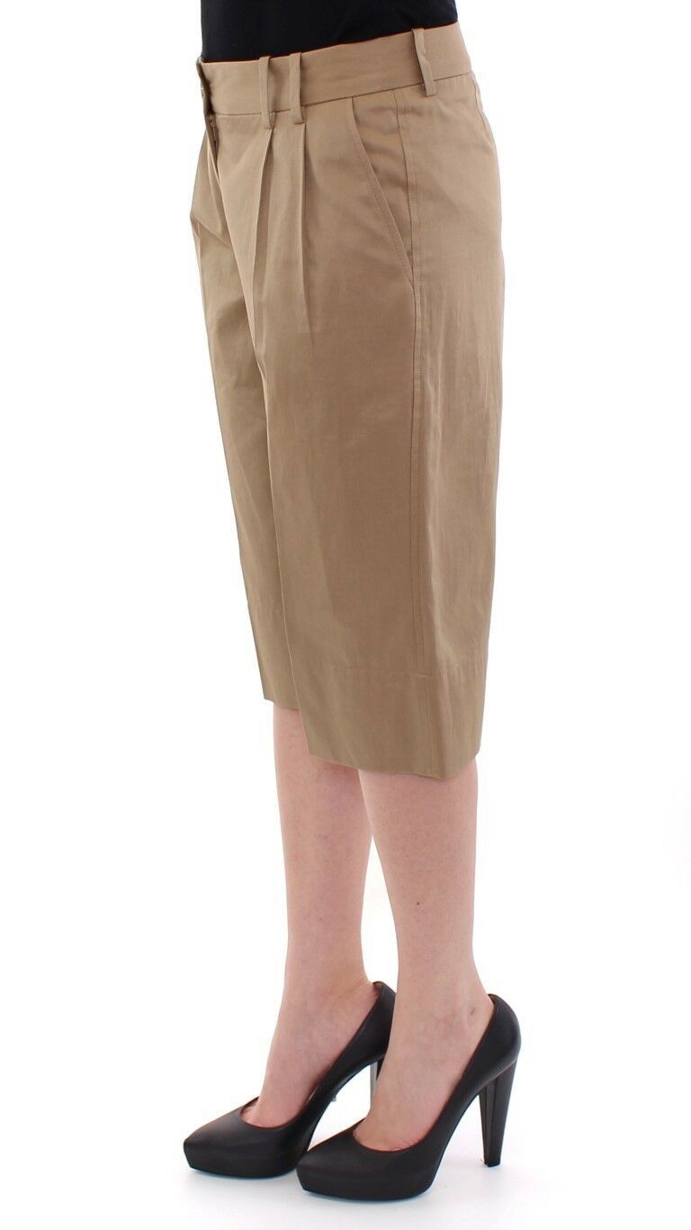 Dolce & Gabbana Beige Solid Cotton Shorts Pants