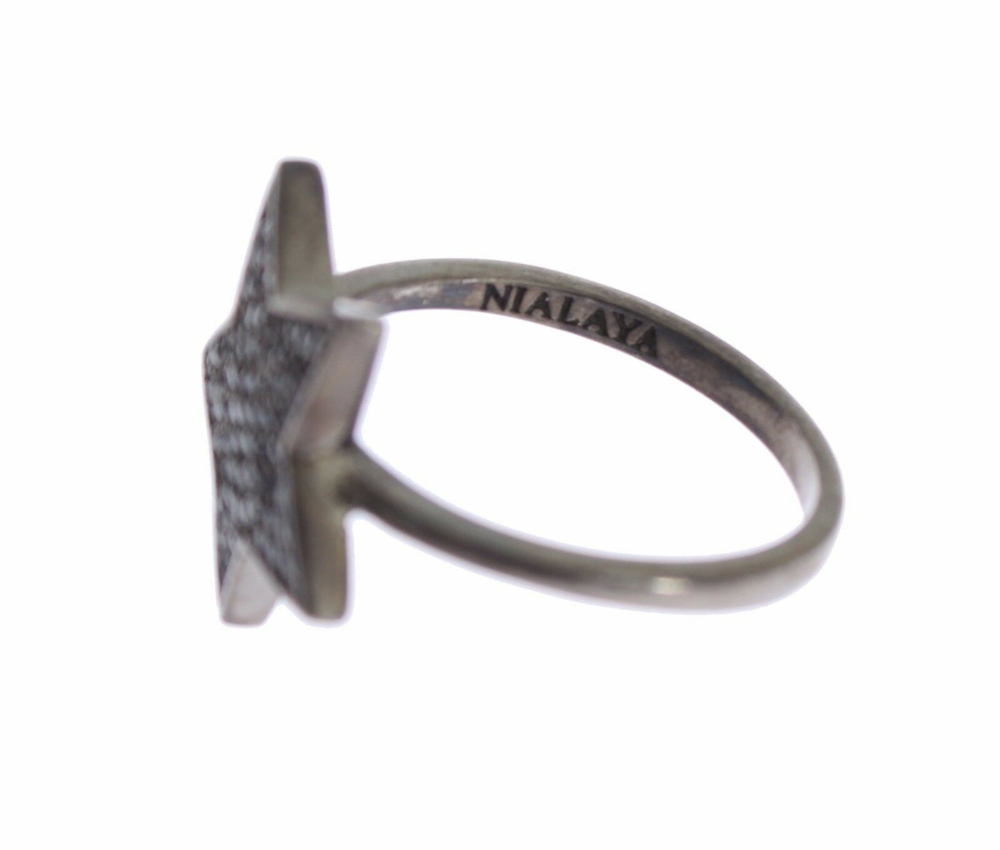 Nialaya Exquisite Sterling Silver CZ Crystal Ring
