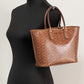 Michael Kors Jodie Small Jacquard Logo Recycled Polyester Tote Handbag Luggage Brown