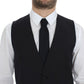 Dolce & Gabbana Elegant Gray Striped Dress Vest