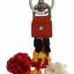 Dolce & Gabbana Chic Multicolor Raffia & Leather Keychain